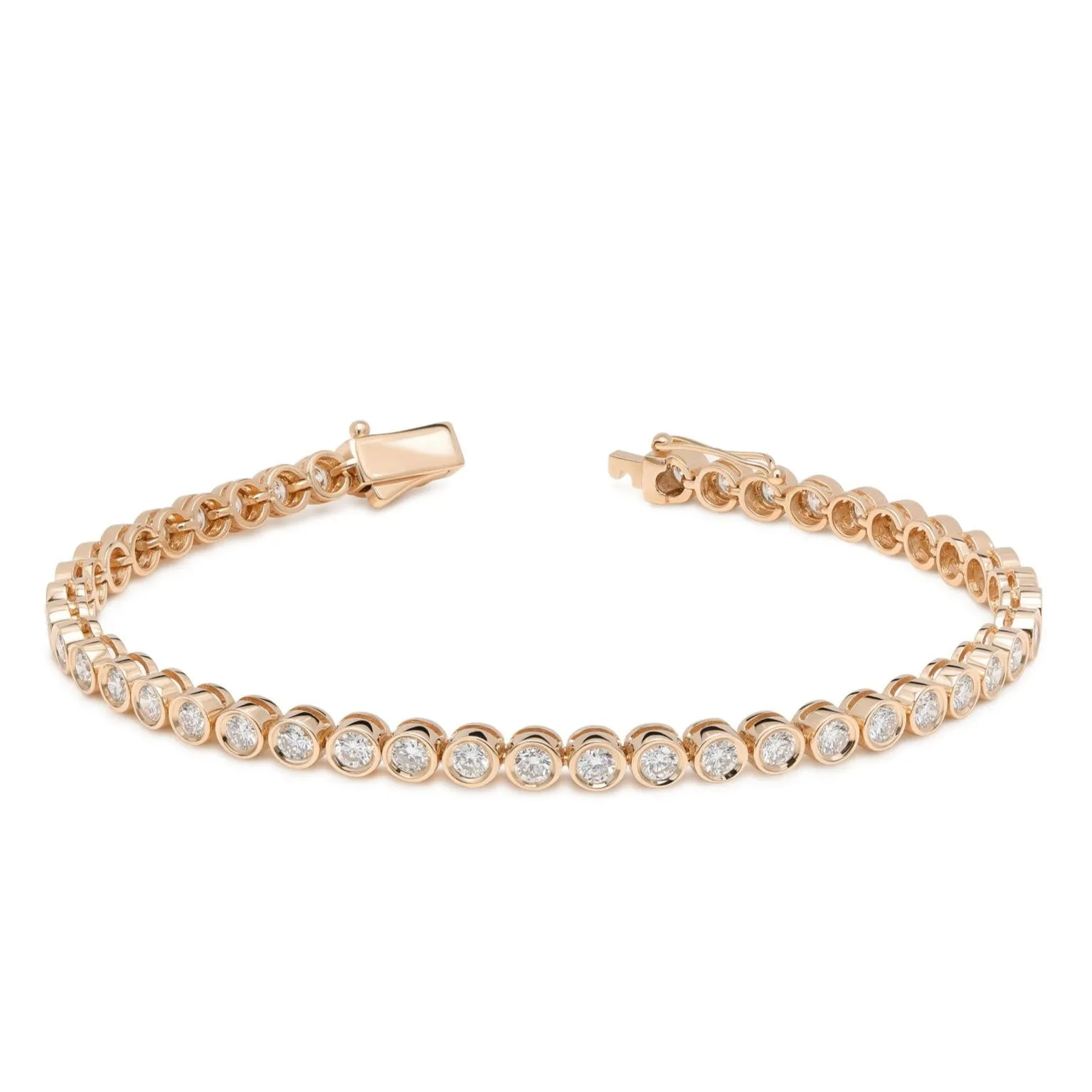 Natural diamond bezel tennis bracelet