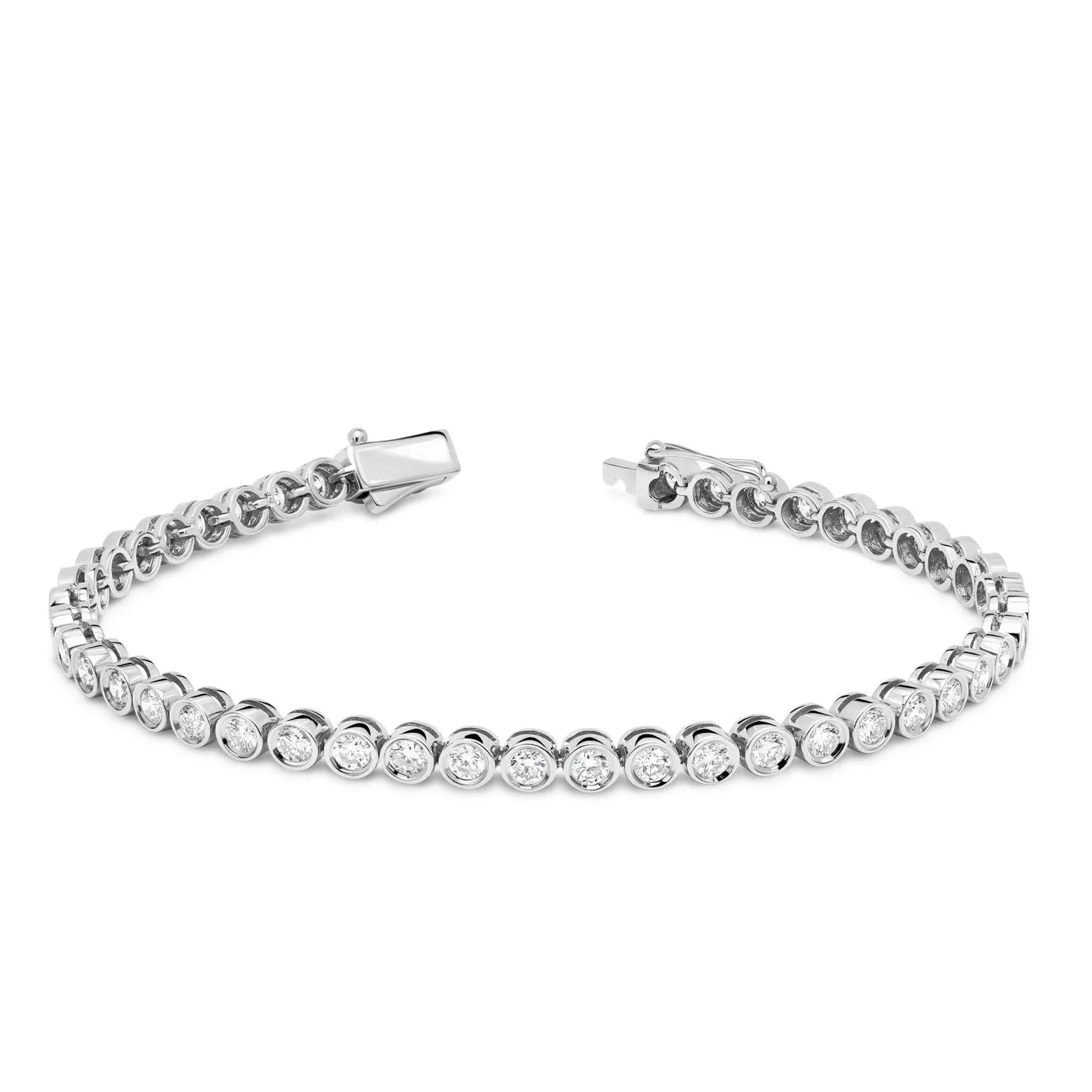 Natural diamond bezel tennis bracelet