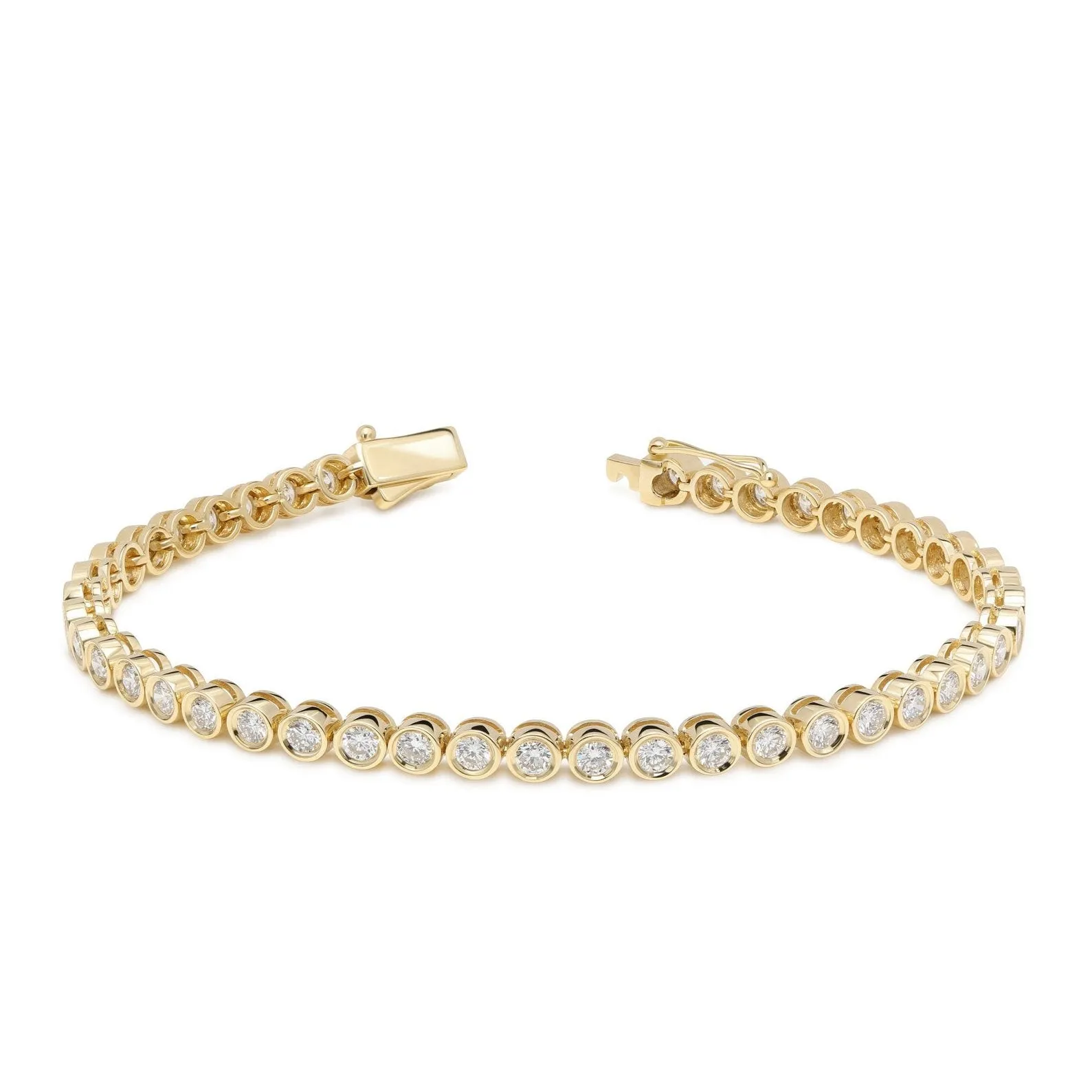 Natural diamond bezel tennis bracelet