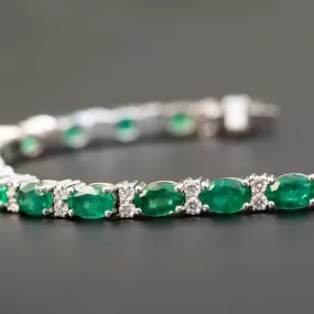 Natural Emerald Bracelet for women, wedding jewelry, Anniversary Gift