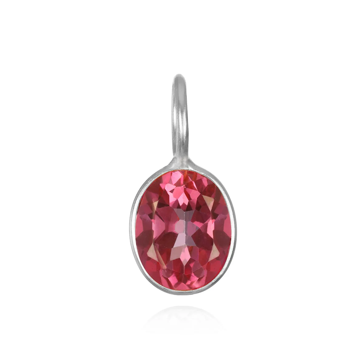 NEW!  Pink Topaz Oval Charm