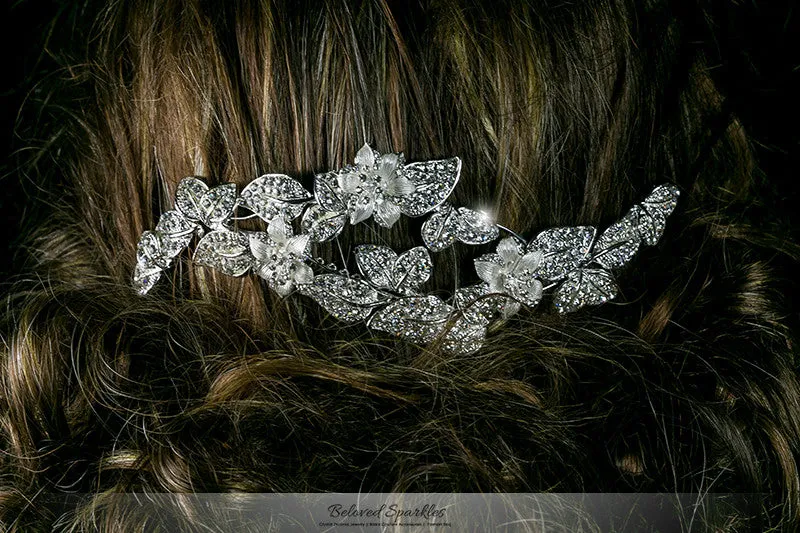 Nikki Art Deco Flower Hair Comb | Swarovski Crystal