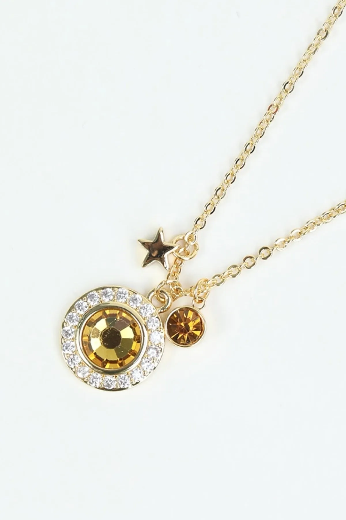 November Birthstone Charm Necklace