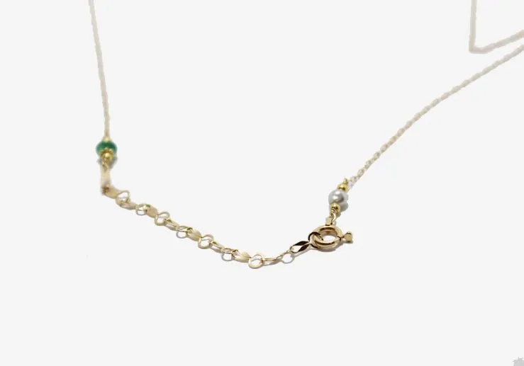 One of a Kind 18k Gold Diamond   Emerald Necklace