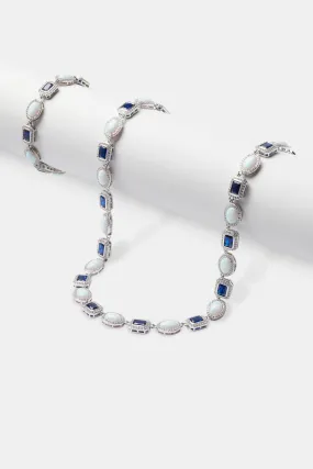 Opal & Blue Gemstone Chain & Bracelet