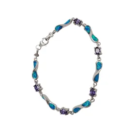 Opal Twist Amethyst Bracelet (Silver)