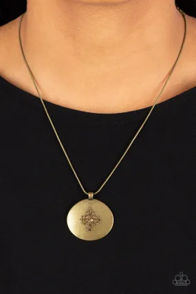 Open Door Jewelry - Center of the Cosmos - Brass Necklace - Paparazzi Accessories