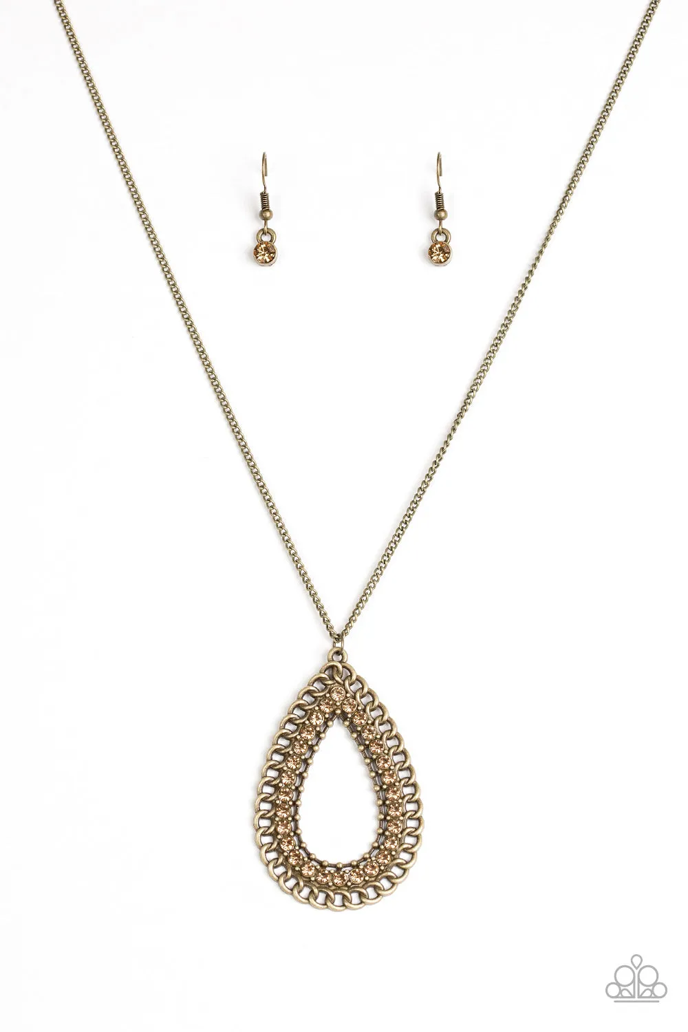 Open Door Jewelry - Drippin In Drama - Brass Necklace - Paparazzi Accessories