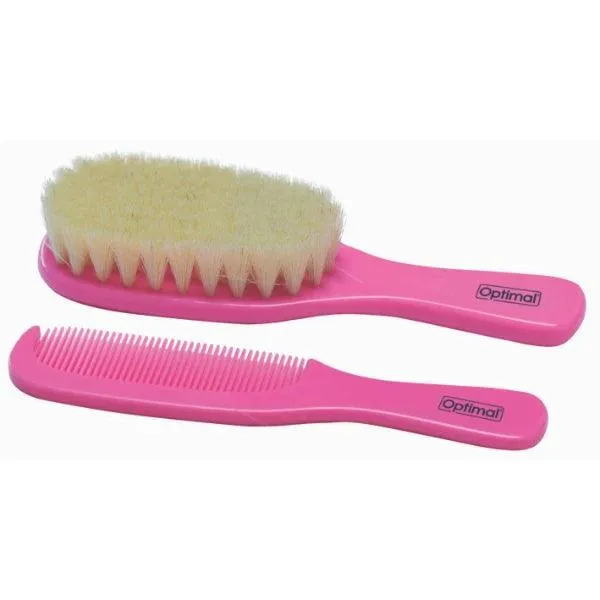 Optimal - Natural Bristles Baby Brush & Comb Set