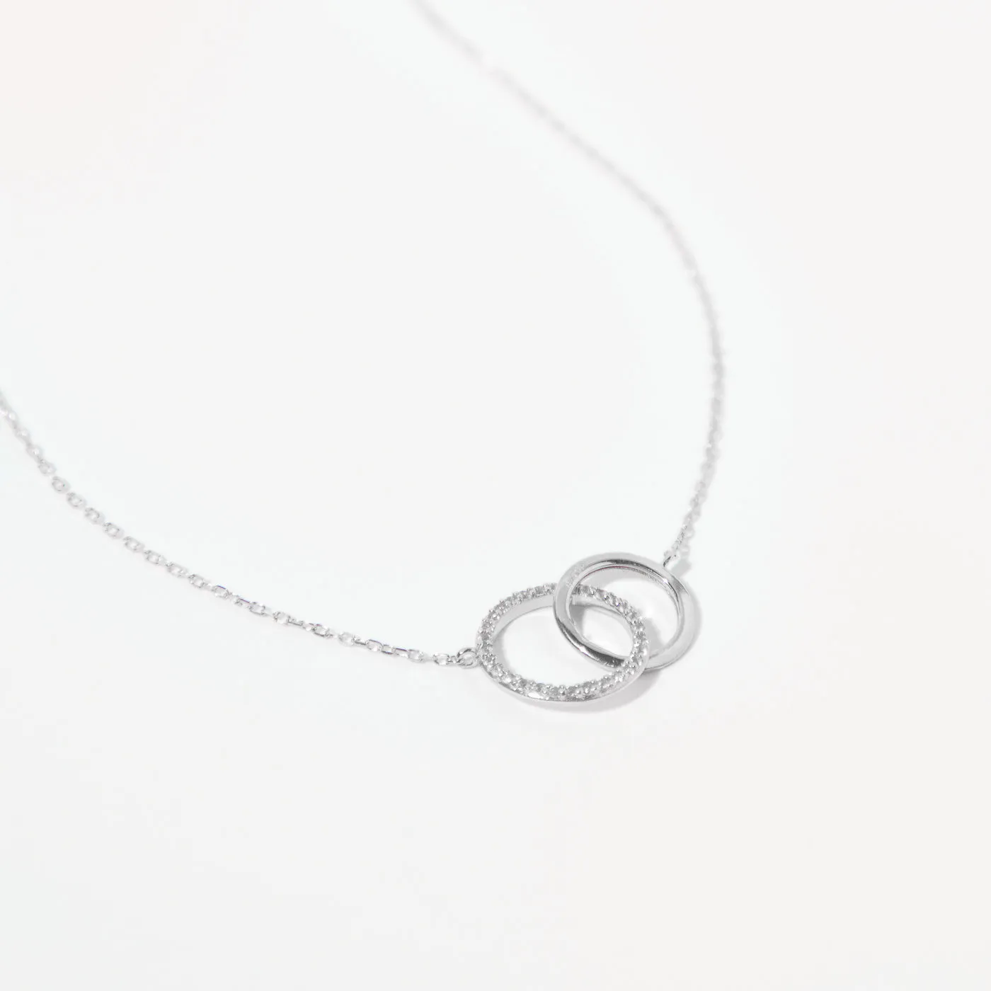 Orbit Topaz Necklace in Solid White Gold