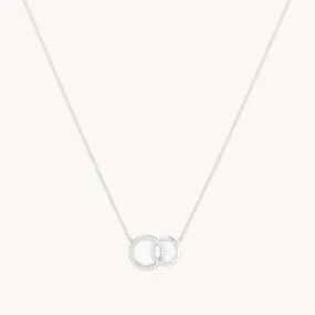 Orbit Topaz Necklace in Solid White Gold