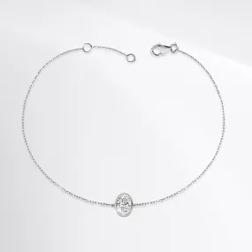 Oval Bezel Solitaire Diamond Bracelet 18kt