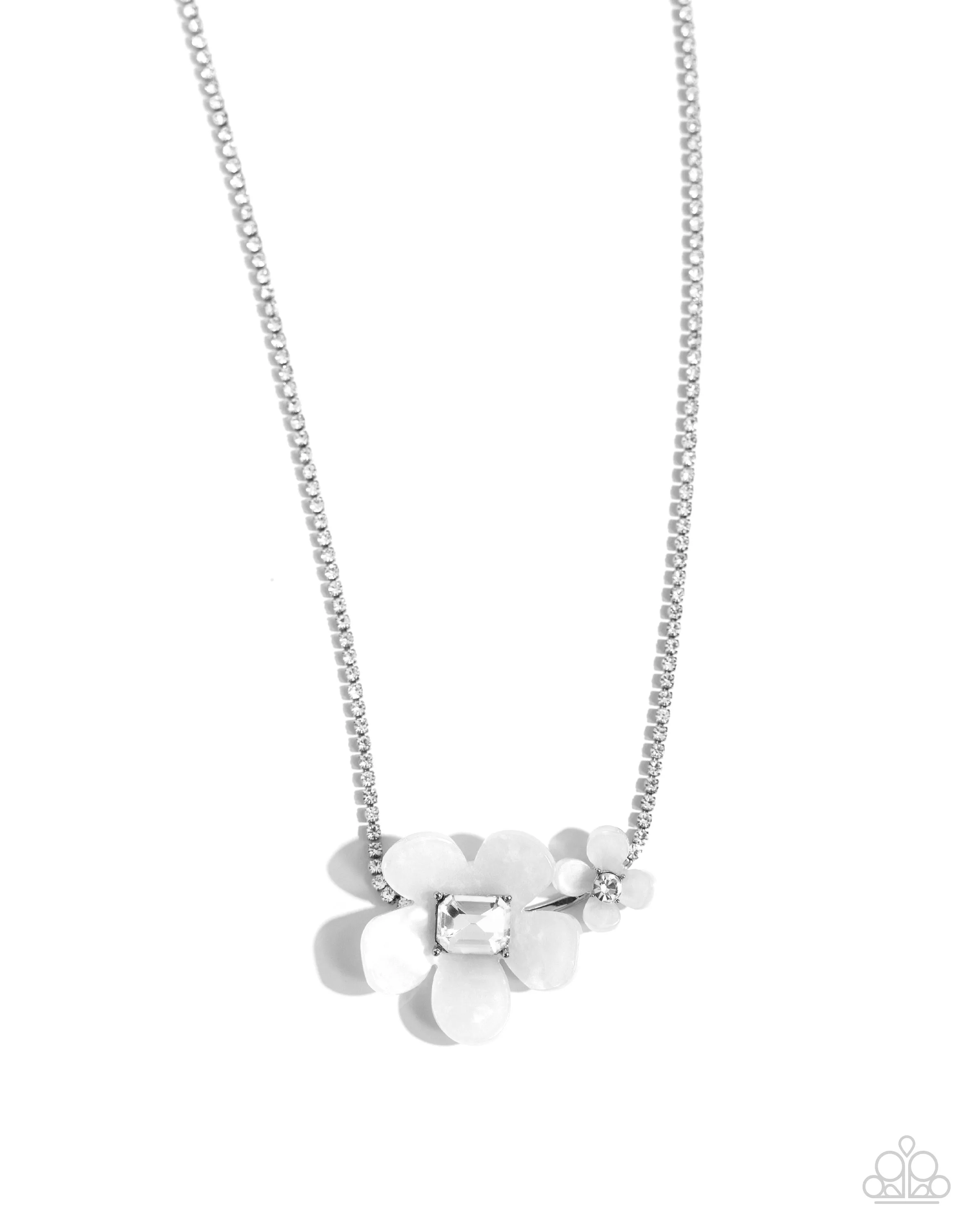 Paparazzi Dainty Deduction - White Necklace