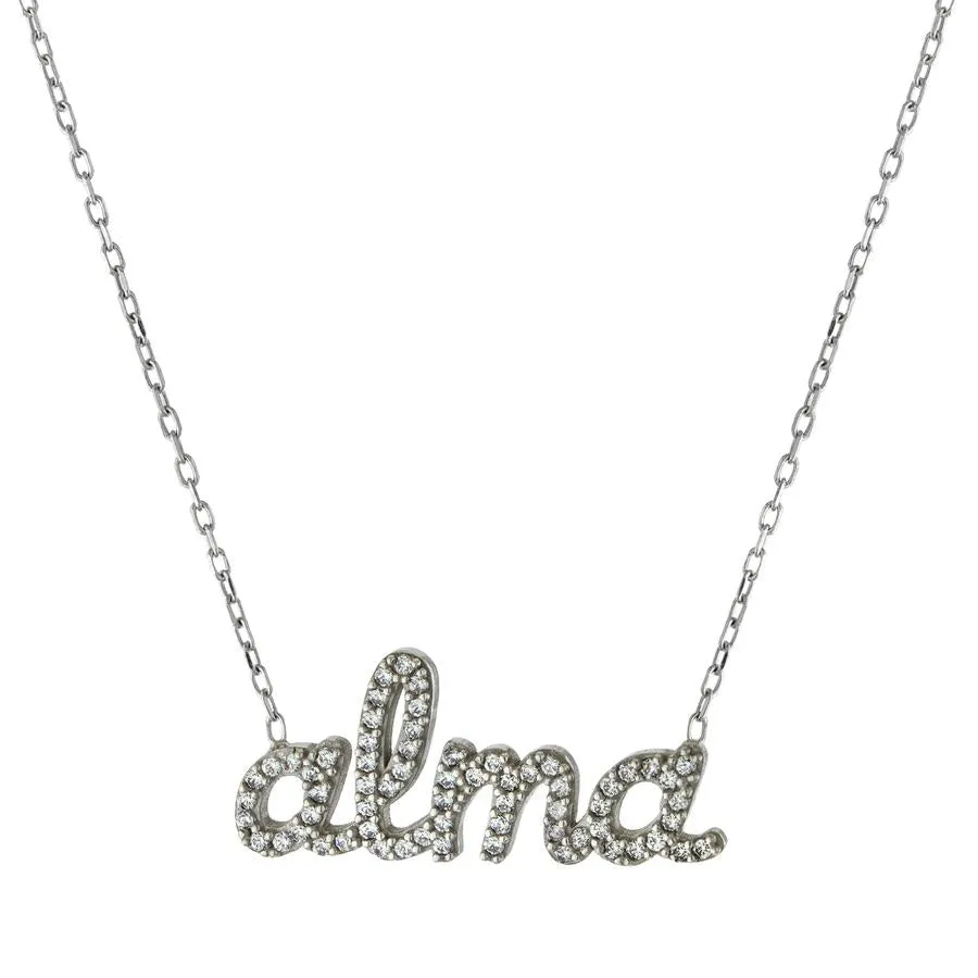 Pavé Script Name Necklace