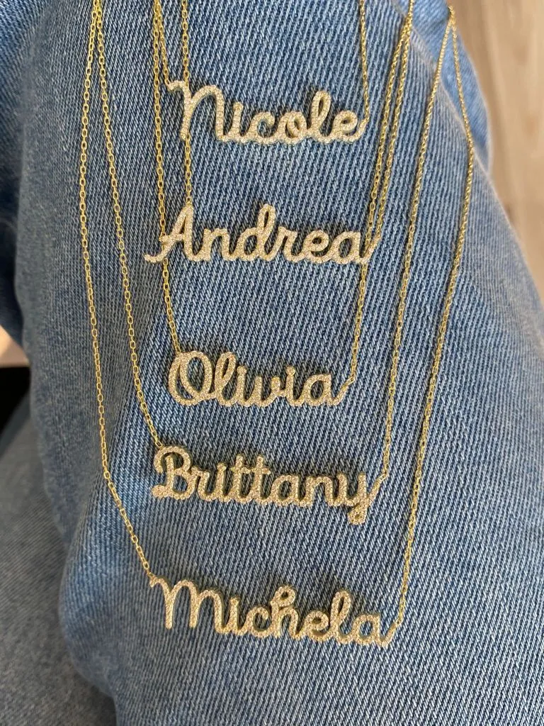 Pavé Script Name Necklace