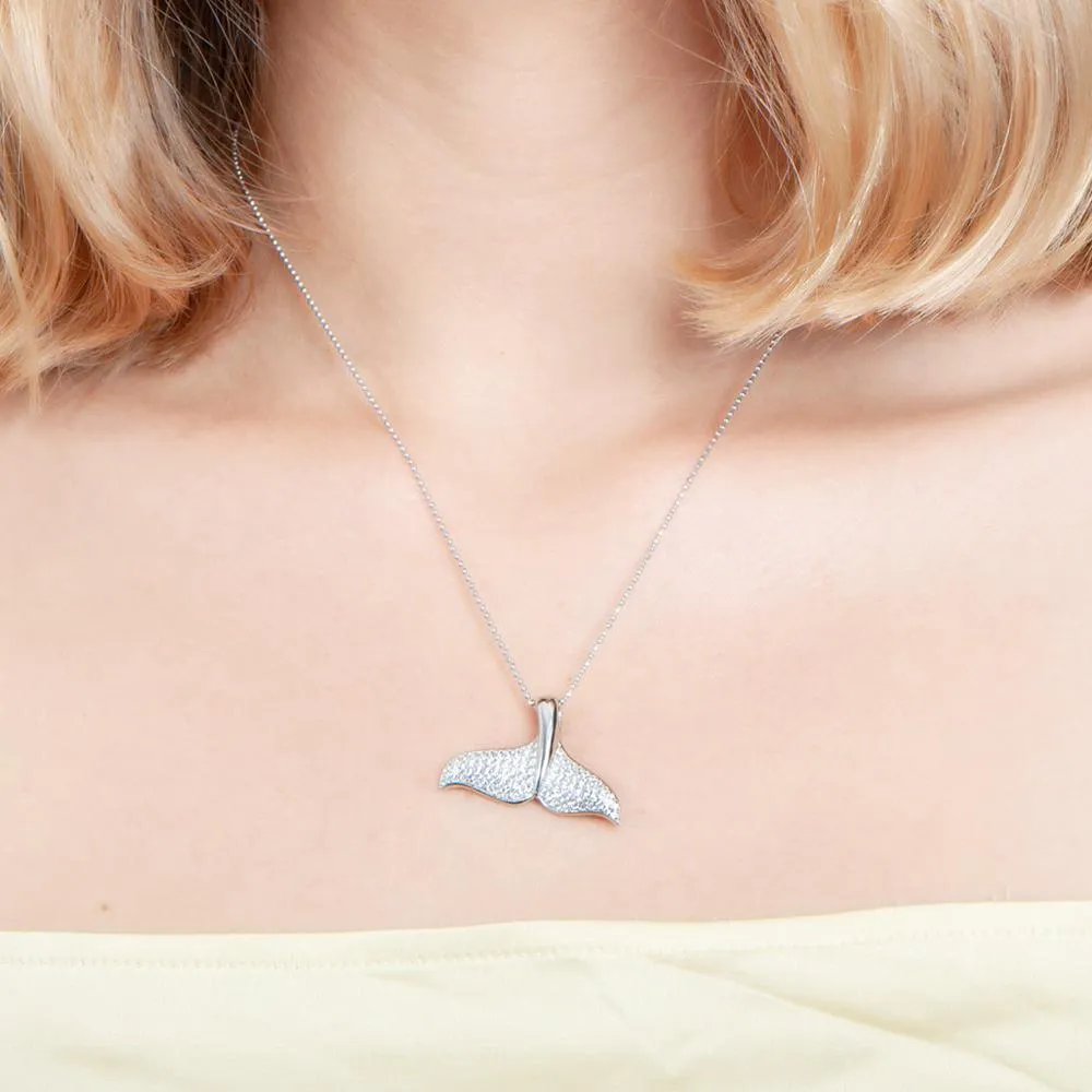 Pavé Whale Tail Pendant