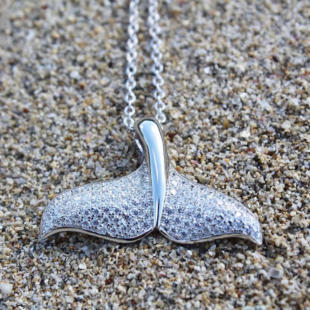 Pavé Whale Tail Pendant