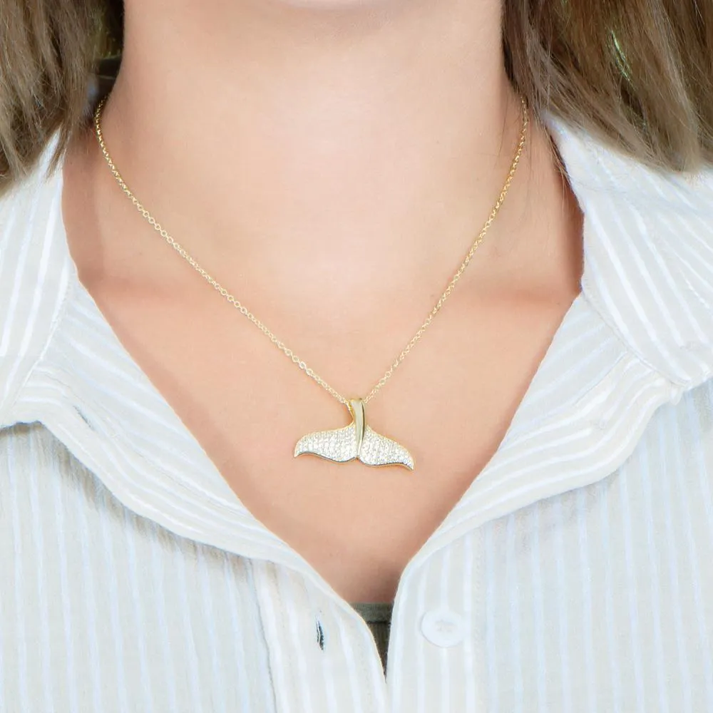 Pavé Whale Tail Pendant