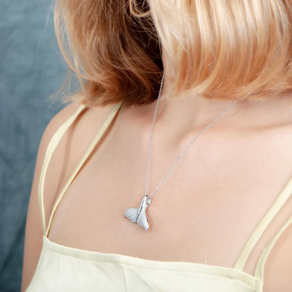 Pavé Whale Tail Pendant