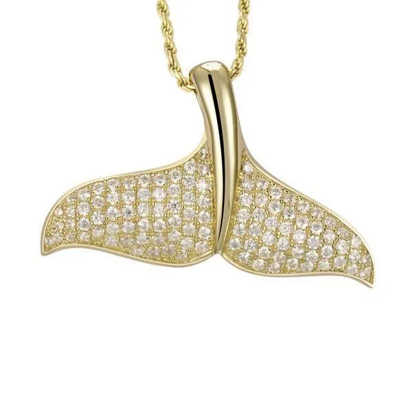 Pavé Whale Tail Pendant