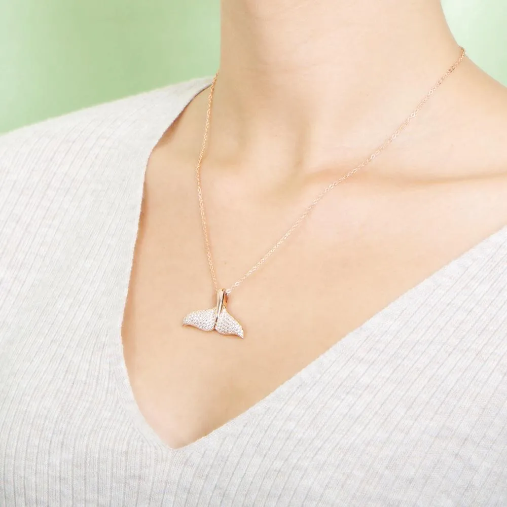 Pavé Whale Tail Pendant