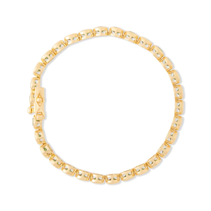 Pave 18K Gold Vermeil Emerald Tennis Bracelet