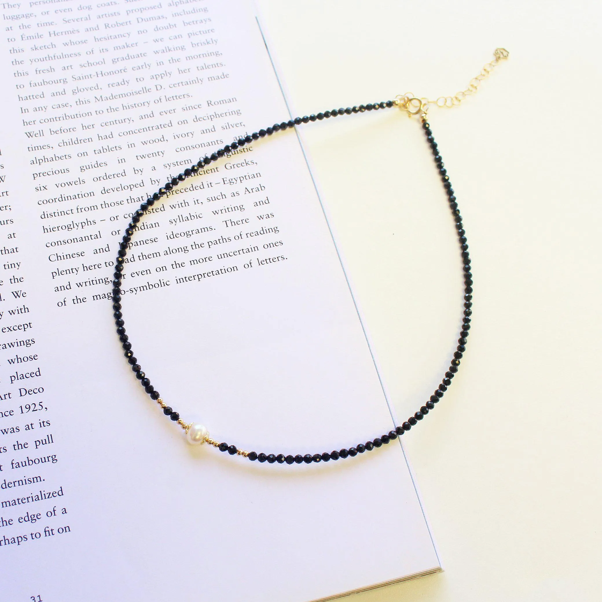 Pearl and Onyx Choker