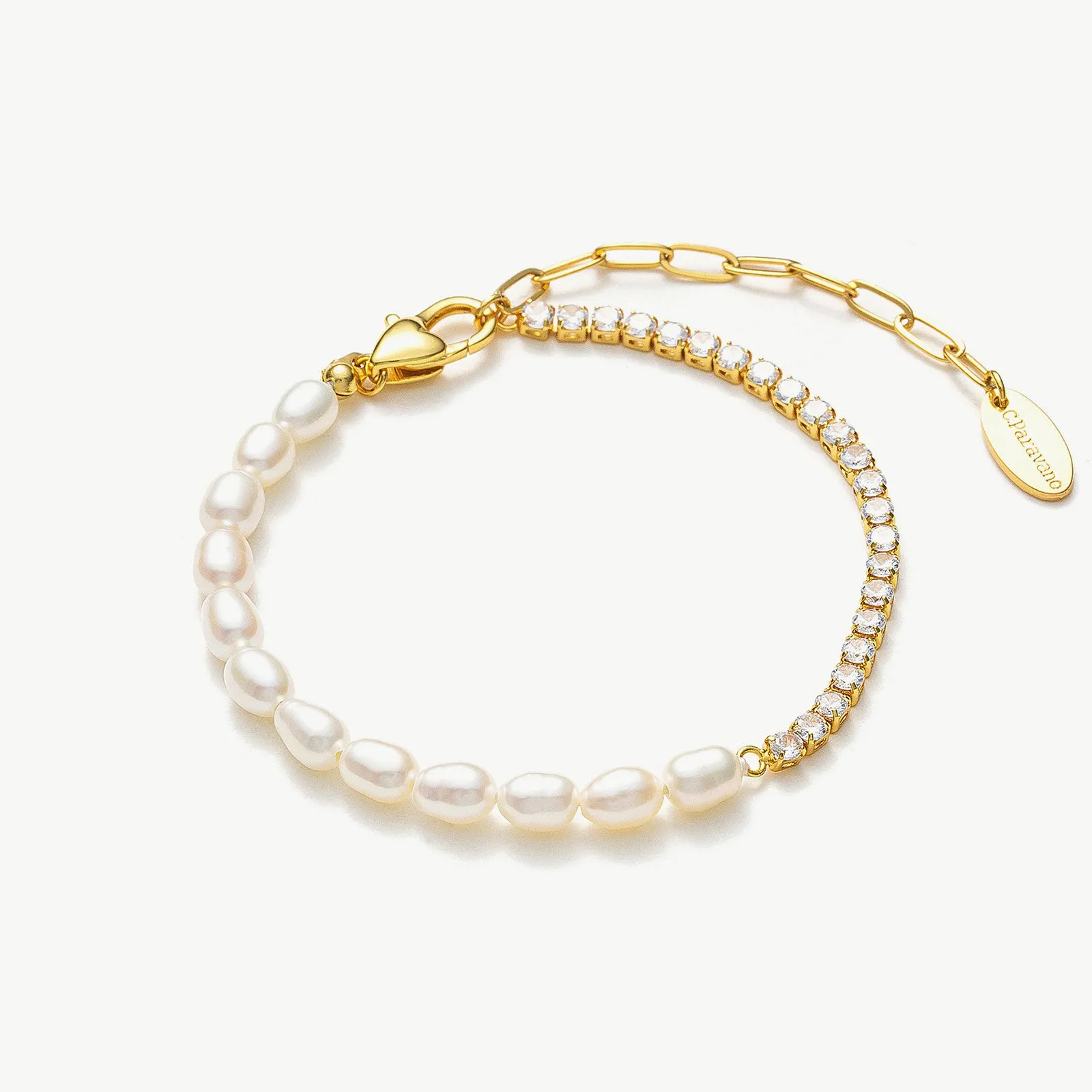 Pearl Crystal Chain Bracelet