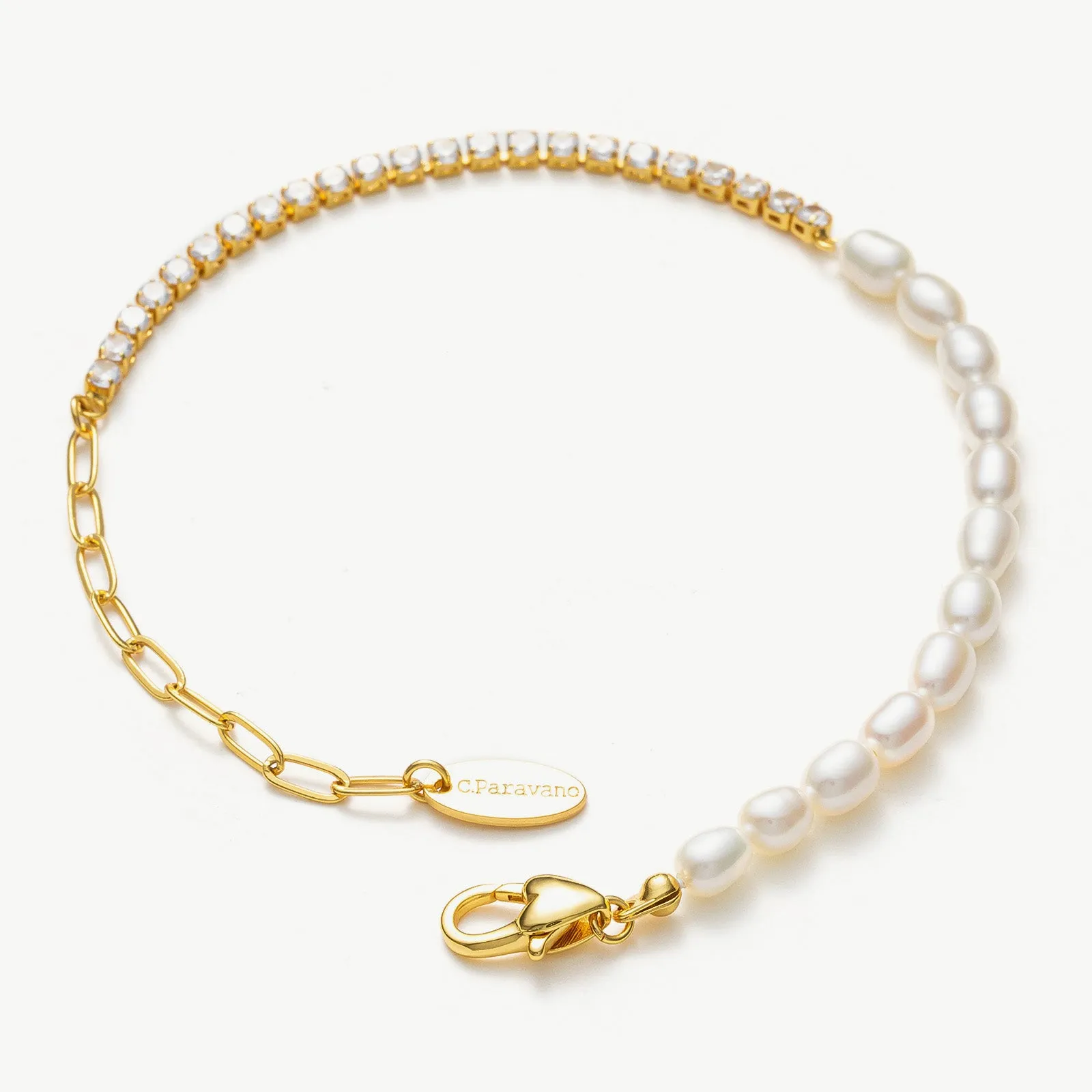 Pearl Crystal Chain Bracelet