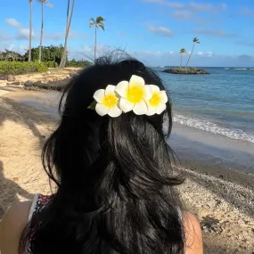 Pearls & Plumeria Hair Comb