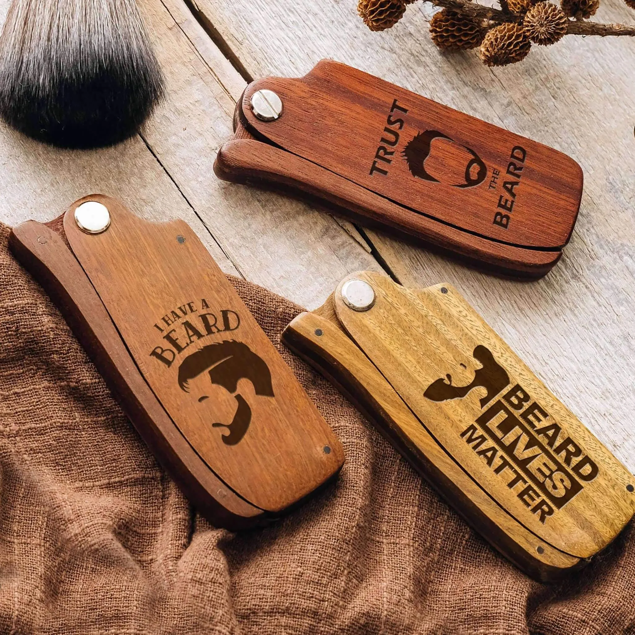 Personalized Gift for Him Wood Beard Comb | Groomsmen Gifts Custom Comb | Dad Christmas Birthday Unique Holiday Gift for Dad Husband