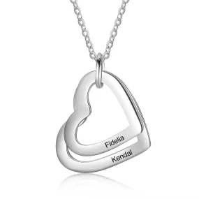 Personalized Necklace With Custom 2 Names Engraved