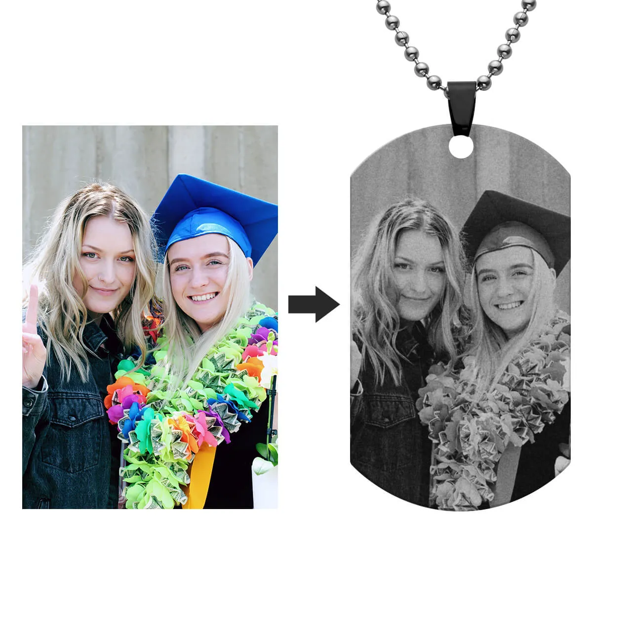 Personalized Photo Message Tap Pendant Necklace | Jovivi