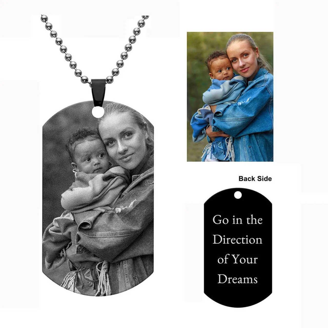 Personalized Photo Message Tap Pendant Necklace | Jovivi