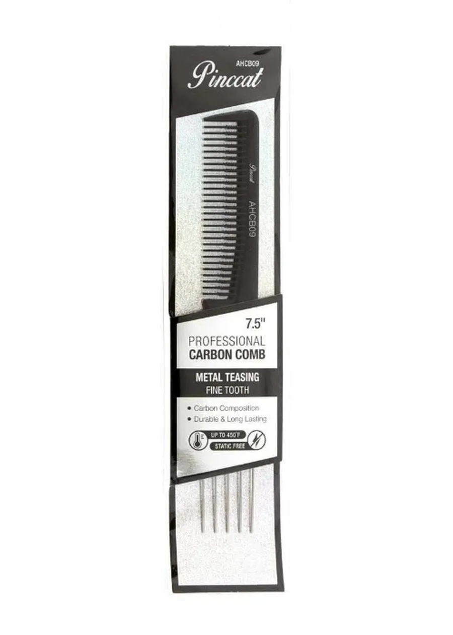 Pinccat 7.5” Professional Carbon Metal Teasing Fine Tooth Comb by Absolute