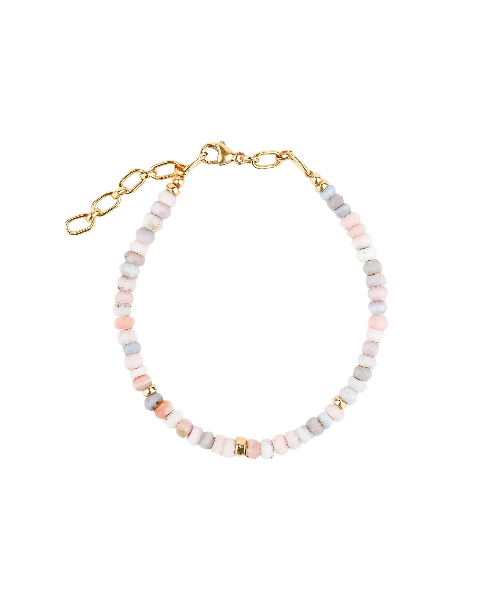 Pink Opal Rondelle  Bracelet