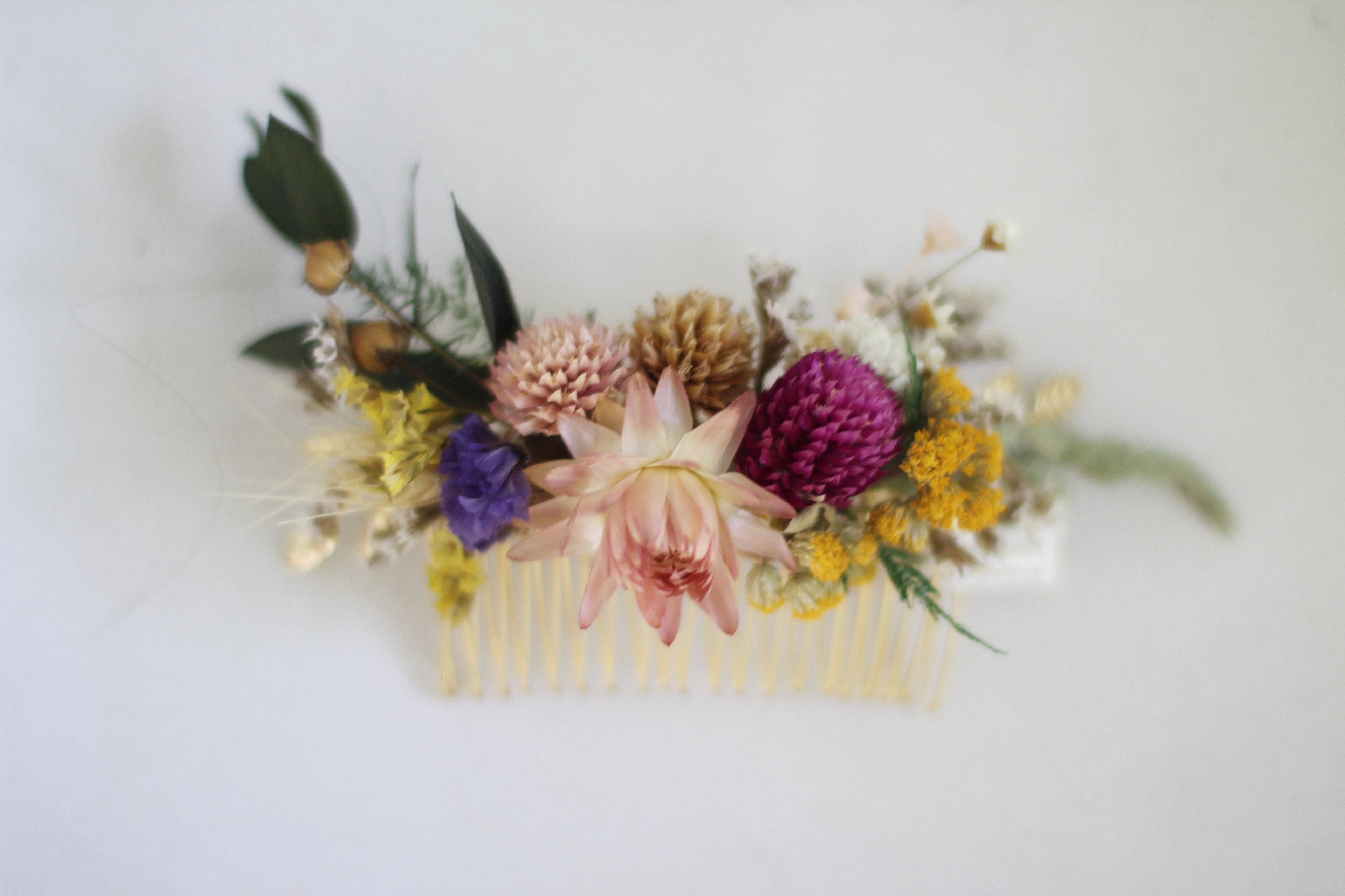 Preorder * Spring Blossom Dried Flowers Hair Comb