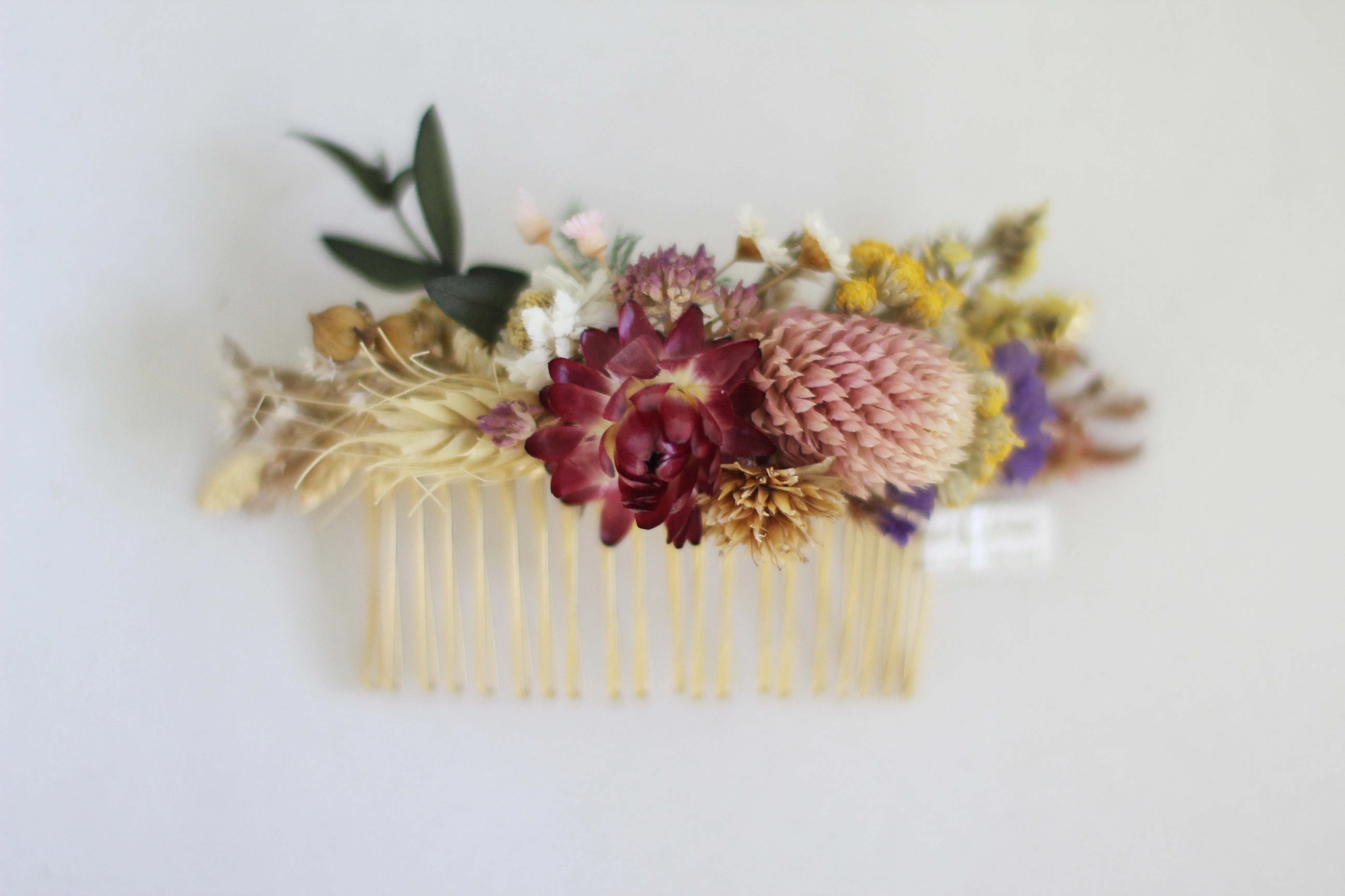 Preorder * Spring Blossom Dried Flowers Hair Comb