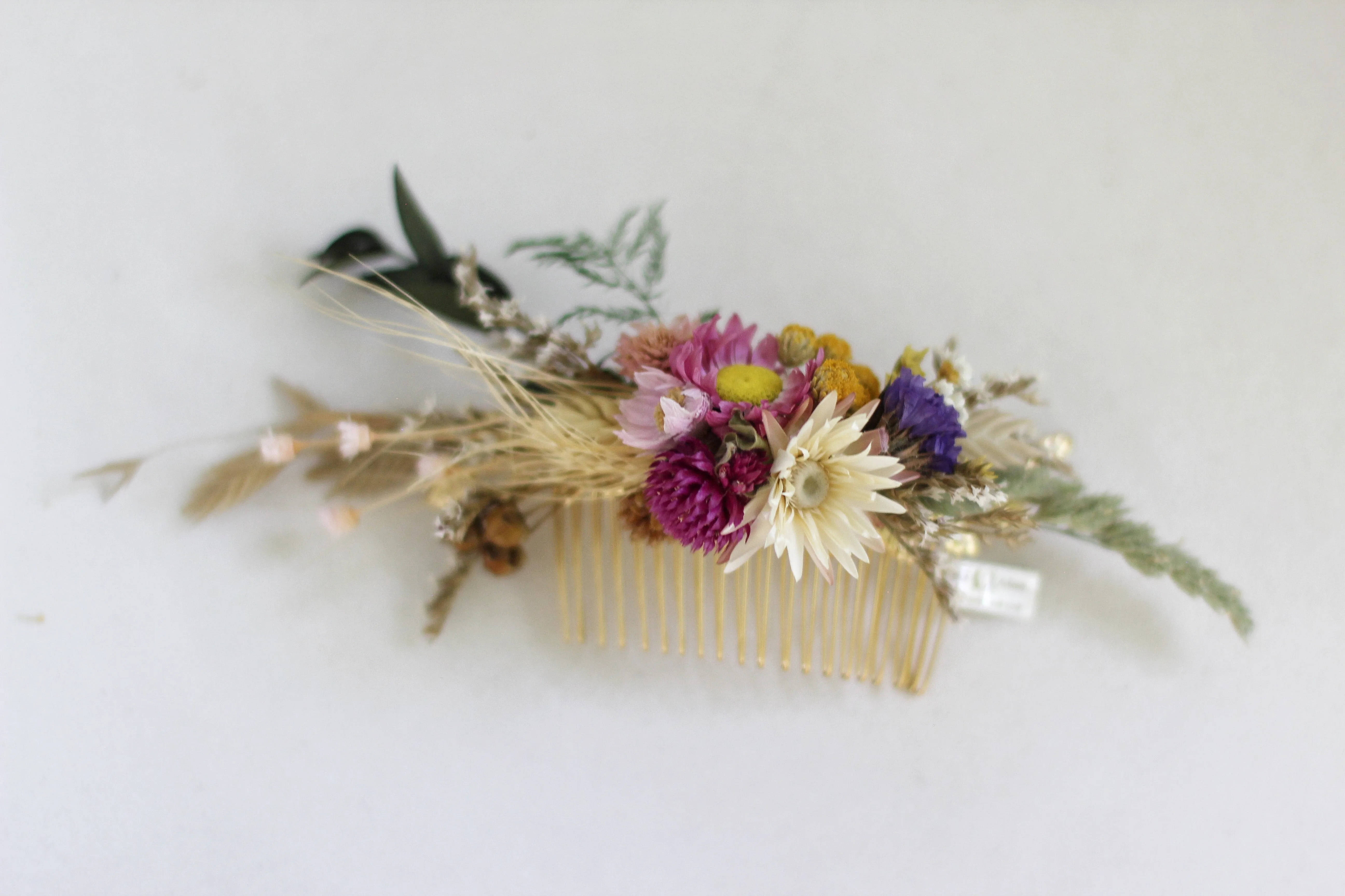 Preorder * Spring Blossom Dried Flowers Hair Comb