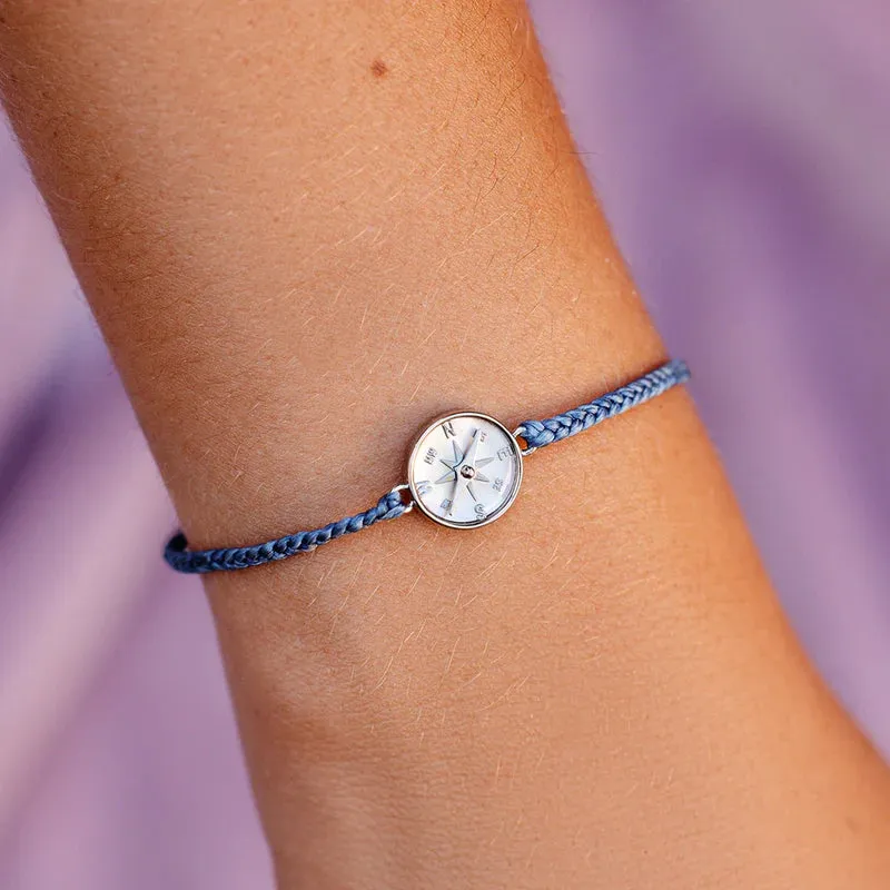 Pura Vida Mother of Pearl Compass Bracelet- Blue