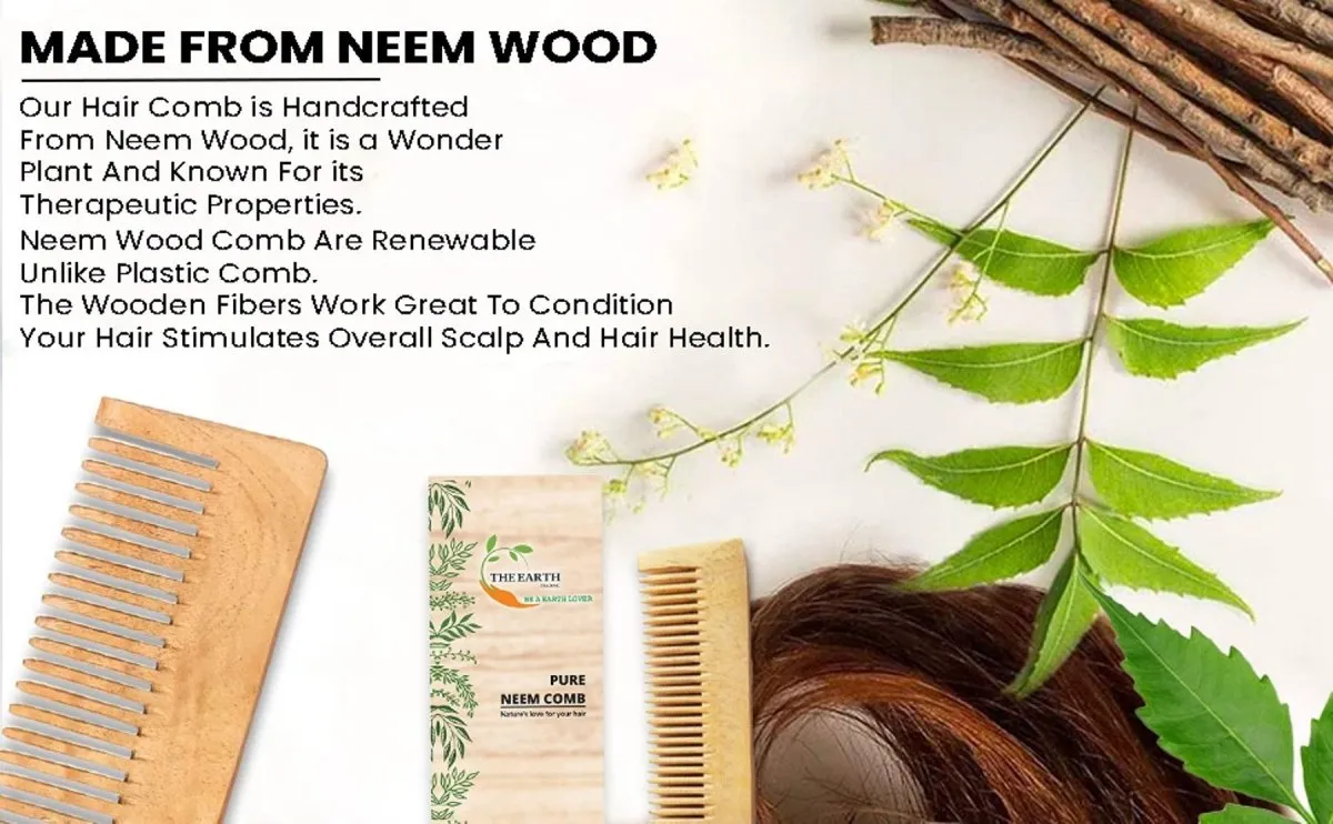 Pure Kacchi Neem Wood Pocket Size Comb