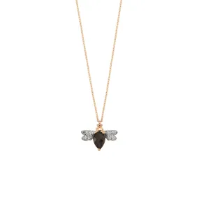 QUEEN BEE GOLD SMOKY TOPAZ DIAMOND NECKLACE