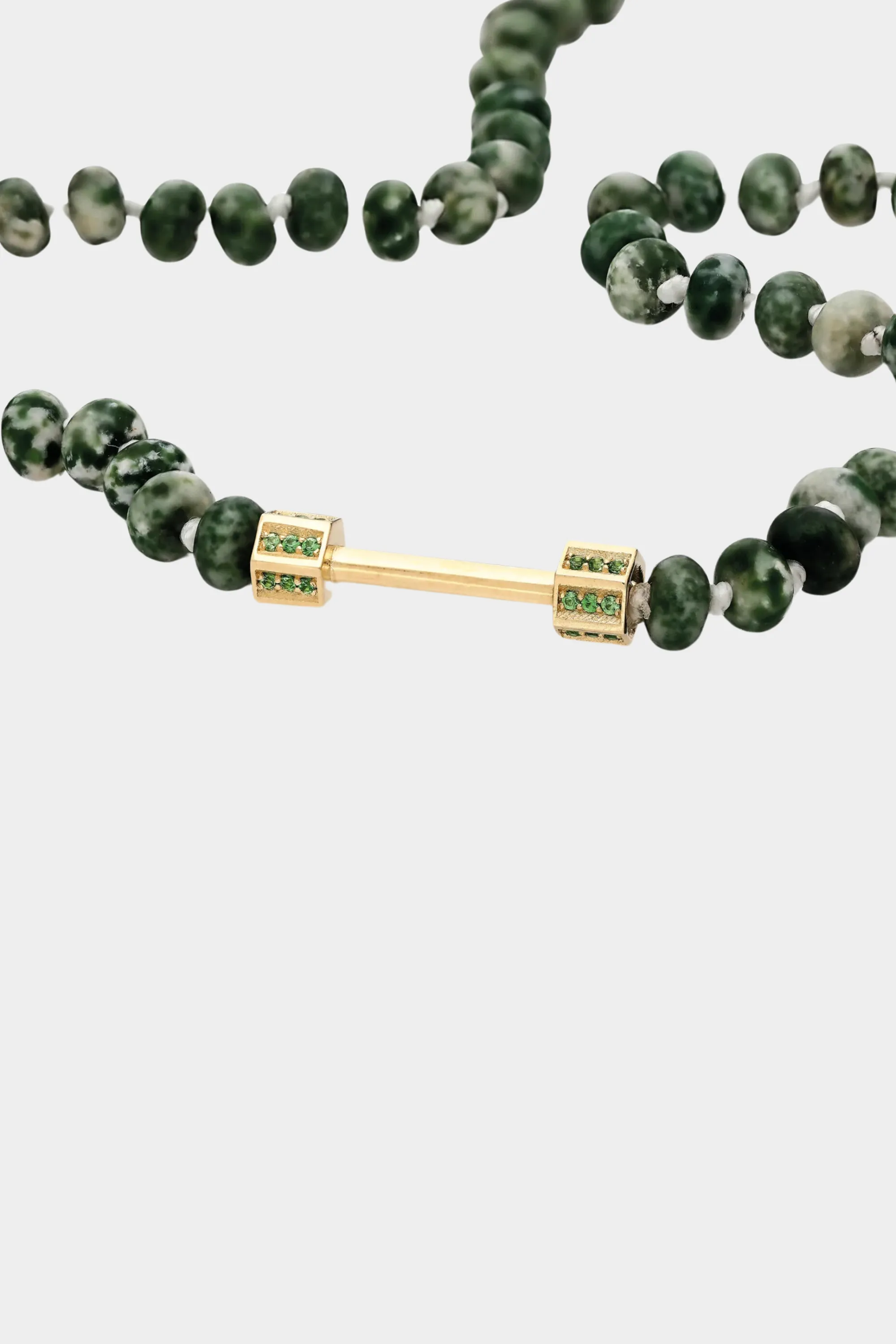 "Bosfor" Rondelle Bead Strand, Moss Agate