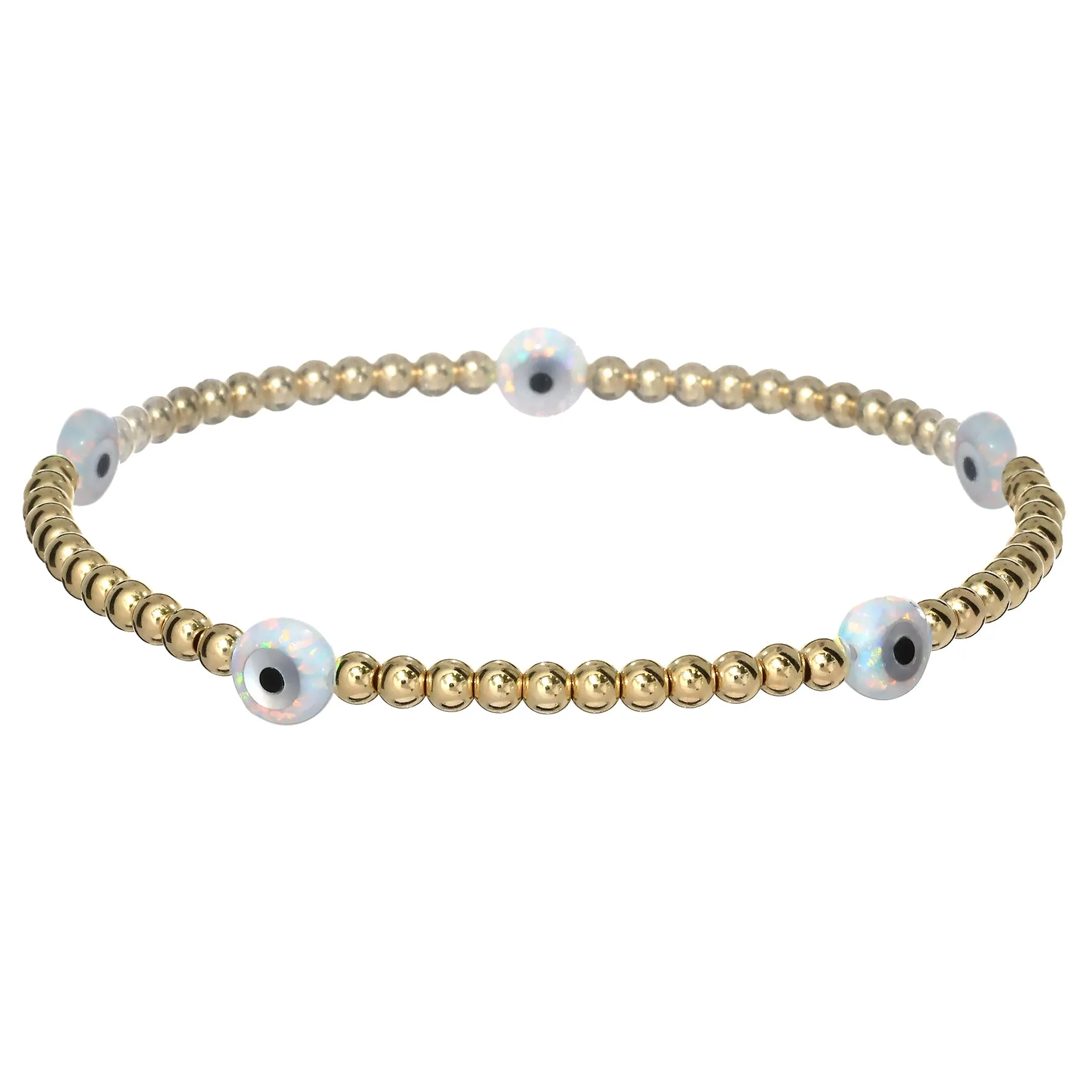 "BTY EVIL EYE" Small Opal Charm Bracelet