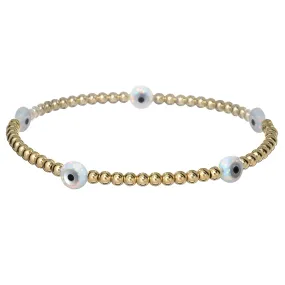 "BTY EVIL EYE" Small Opal Charm Bracelet