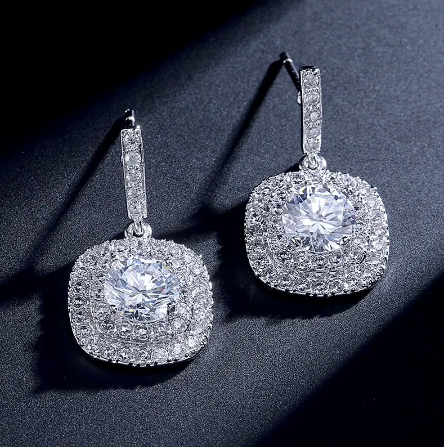 "Margot" - Silver Cubic Zirconia Bridal Three-Piece Jewelry Set