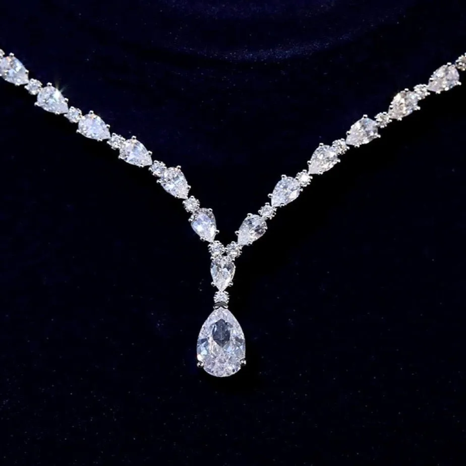 "Marion" - Silver Cubic Zirconia Bridal Three-Piece Jewelry Set