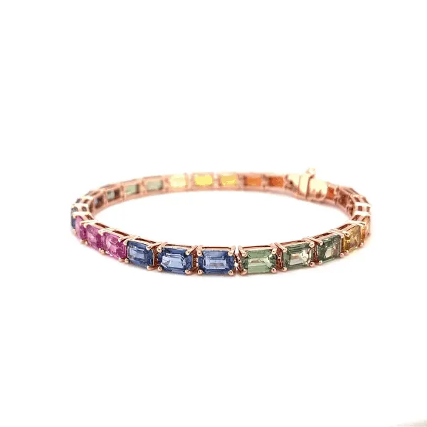 Rainbow Sapphire Tennis Bracelet