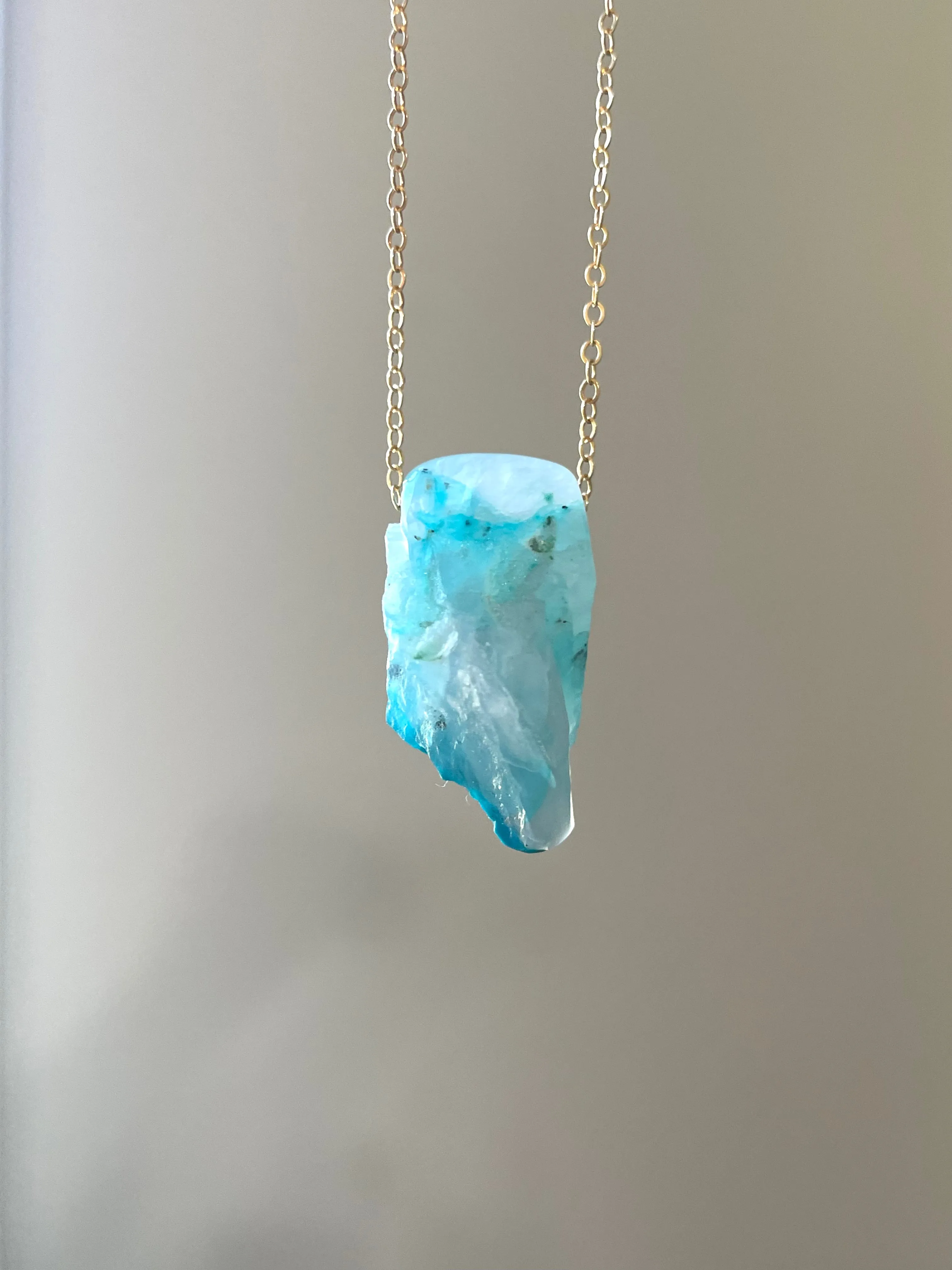 Raw Chrysocolla Pendant Necklace