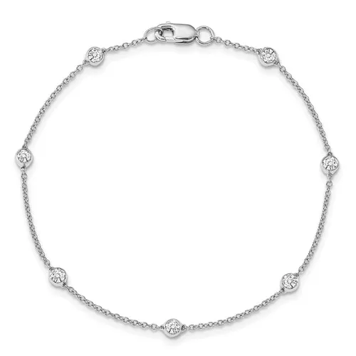 READY TO SHIP .50 CTW Diamond Station Bracelet 14 kt White Gold